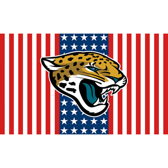 25% OFF Jacksonville Jaguars Flag 3x5 With Star and Stripes White & Red
