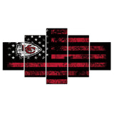 30 % OFF Kansas City Chiefs Wall Art American Flag Canvas Print