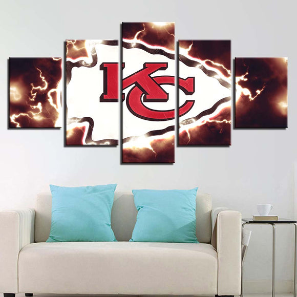 Up To 30% OFF Kansas City Chiefs Wall Art Lightning Canvas Print