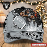 Hot Selling Las Vegas Raiders Adjustable Hat Mascot & Flame - Custom Name