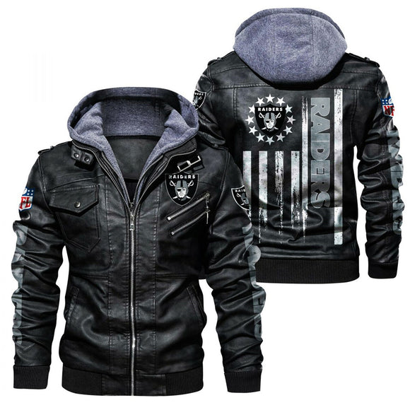 30% OFF Las Vegas Raiders Faux Leather Jacket - Limited Time Offer