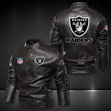 30% OFF Las Vegas Raiders Faux Leather Varsity Jacket - Hurry! Offer ends soon