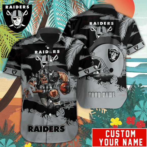 14% OFF Mascot Las Vegas Raiders Hawaiian Shirt Custom Name For Men