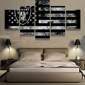 30 % OFF Las Vegas Raiders Wall Art American Flag Canvas Print