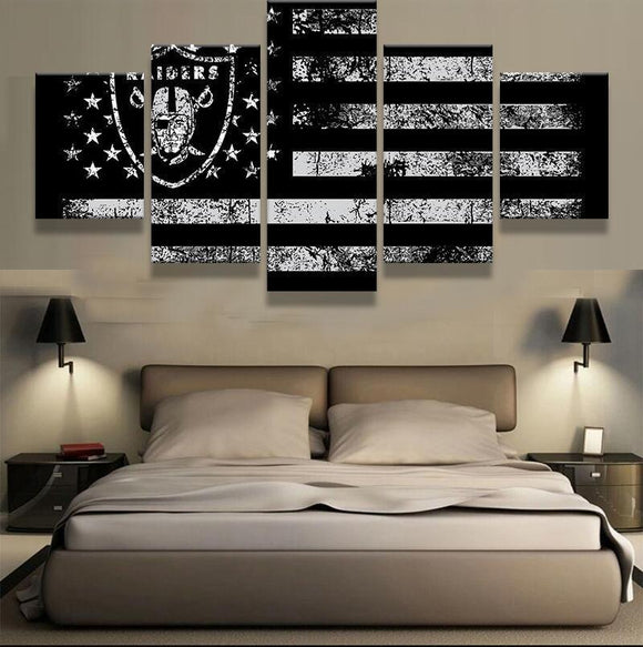 30 % OFF Las Vegas Raiders Wall Art American Flag Canvas Print