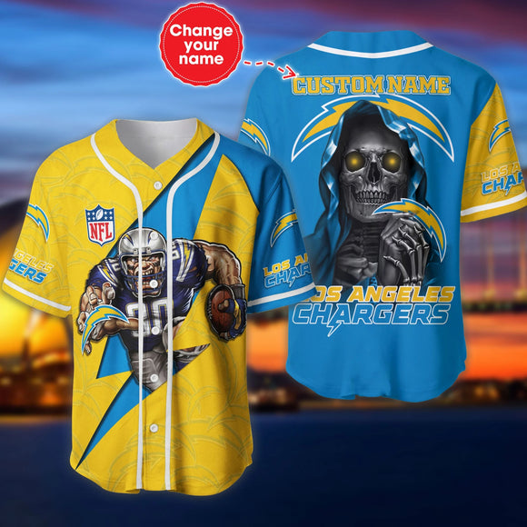20% OFF Best Los Angeles Chargers Baseball Jersey Skull Custom Name