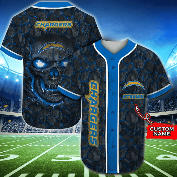 20% OFF Los Angeles Chargers Baseball Jersey Skull Rock Custom Name