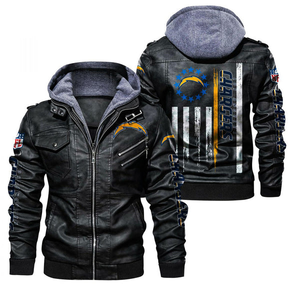 30% OFF Los Angeles Chargers Faux Leather Jacket - Limited Time Offer