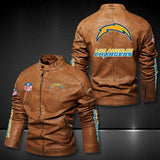 30% OFF Los Angeles Chargers Faux Leather Varsity Jacket - Hurry! Offer ends soon