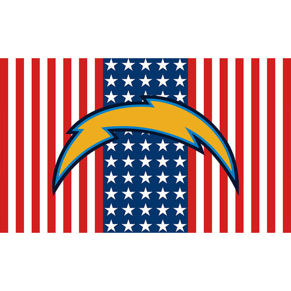 25% OFF Los Angeles Chargers Flag 3x5 With Star and Stripes White & Red