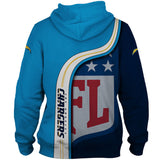 20% OFF Cheap Los Angeles Chargers Hoodies Football 3D No 08 On Sale