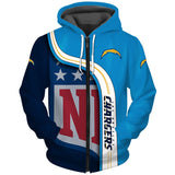20% OFF Cheap Los Angeles Chargers Hoodies Football 3D No 08 On Sale