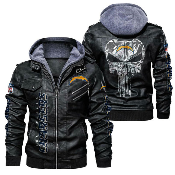 30% OFF Hot Sale Los Angeles Chargers Winter Jackets Punisher Skull On Back