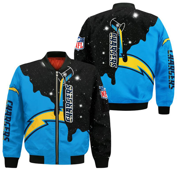 17% SALE OFF Los Angeles Chargers Zip Up Jackets Galaxy CHEAP For Men