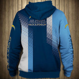 11% OFF Los Angeles Chargers Zipper Hoodie Stripe - Limited Time Offer