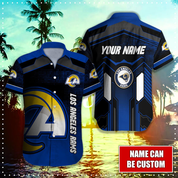 15% OFF Los Angeles Rams Button Up Shirt Big Logo Custom Name