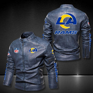 30% OFF Los Angeles Rams Faux Leather Varsity Jacket - Hurry! Offer ends soon
