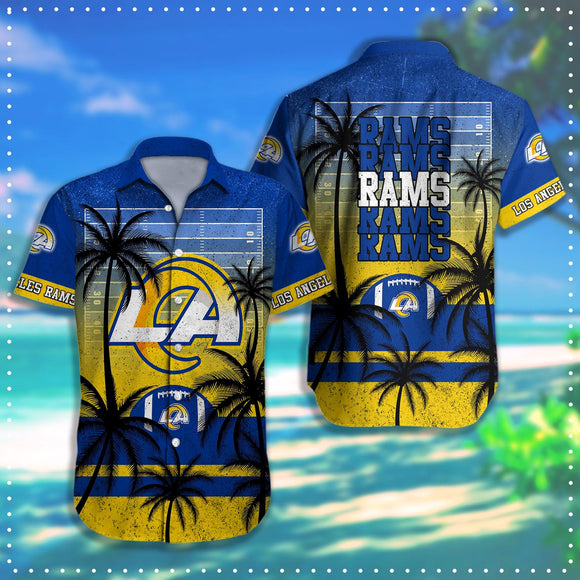 15% SALE OFF Los Angeles Rams Hawaiian Shirt Coconut Tree & Ball