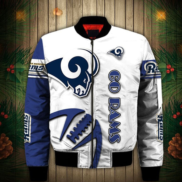 17% OFF Best White Los Angeles Rams Jacket Men Cheap For Sale