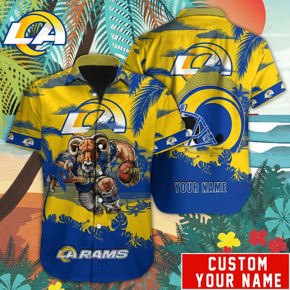 14% OFF Mascot Los Angeles Rams Hawaiian Shirt Custom Name For Men