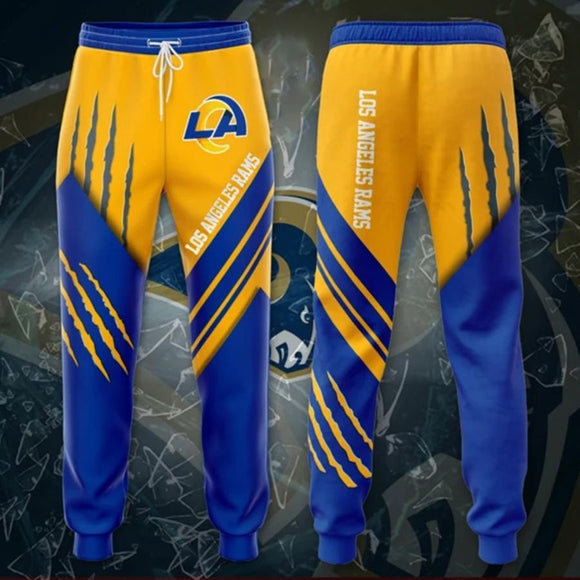 18% OFF Best Los Angeles Rams Sweatpants 3D Stripe - Limited Time Offer