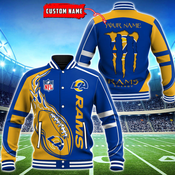 19% OFF Los Angeles Rams Varsity Jackets Monster Energy Custom Name