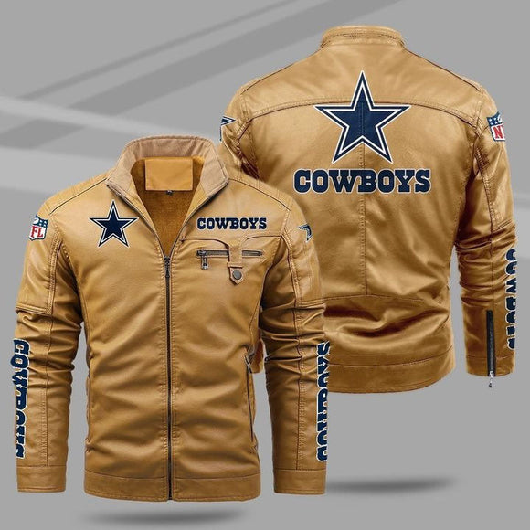 Men's Dallas Cowboys Leather Jackets Motorcycle Footballfan365