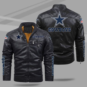 Men's Dallas Cowboys Leather Jackets Motorcycle Footballfan365