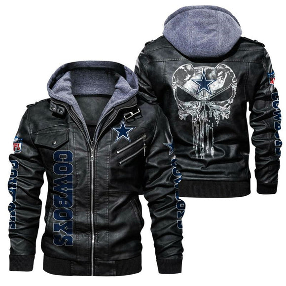 Men's Dallas Cowboys Leather Jackets Punisher Footballfan365