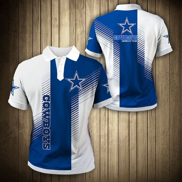 Men’s Dallas Cowboys Polo Shirt Stripe Footballfan365