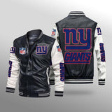 Men's New York Giants Leather Jacket Limited Edition Footballfan365