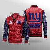 Men's New York Giants Leather Jacket Limited Edition Footballfan365