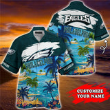 Men's Philadelphia Eagles Hawaiian Shirt Paradise Floral Footballfan365