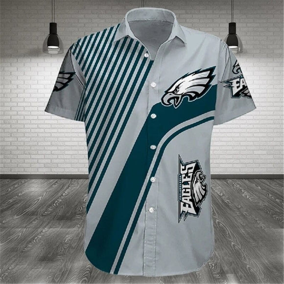 Men's Philadelphia Eagles Shirt Stripes Short Sleeve Footballfan365