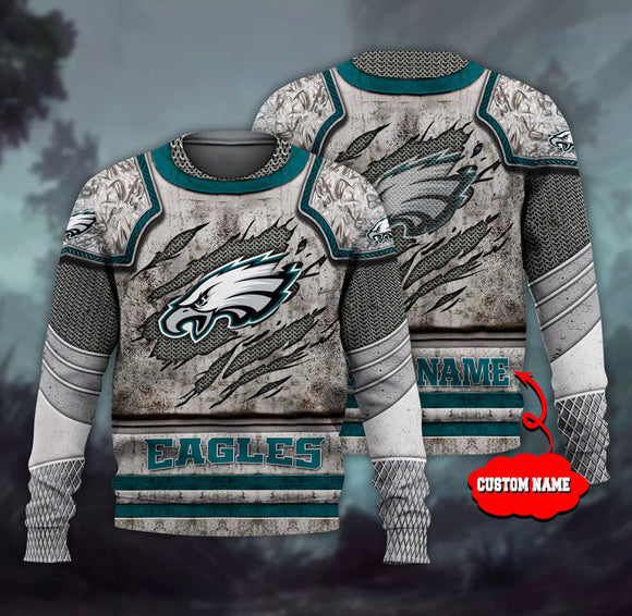 Men’s Philadelphia Eagles Sweatshirt Warrior Custom Name Footballfan365