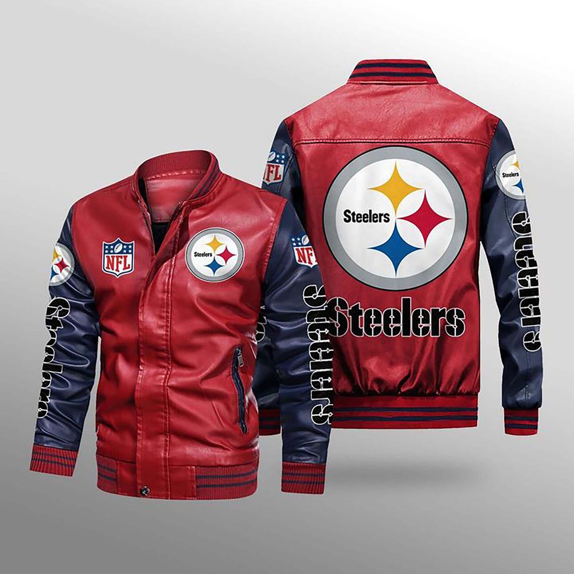 NFL Pittsburgh Steelers Bomber Jacket Blue Limited Edition