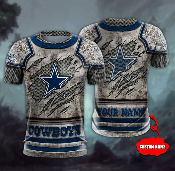 Men’s Warrior Dallas Cowboys T shirt Personalized Any Name Footballfan365