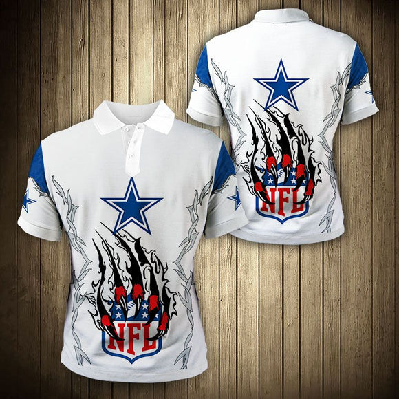 Men’s White Dallas Cowboys Polo Shirt Claws Footballfan365