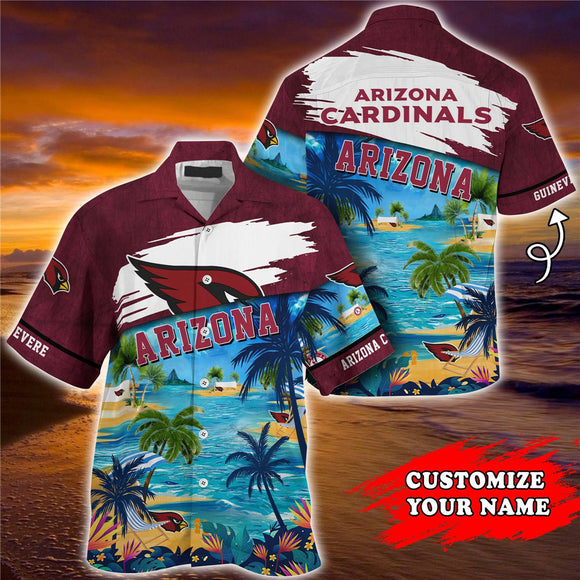 15% OFF Men's Arizona Cardinals Hawaiian Shirt Paradise Floral