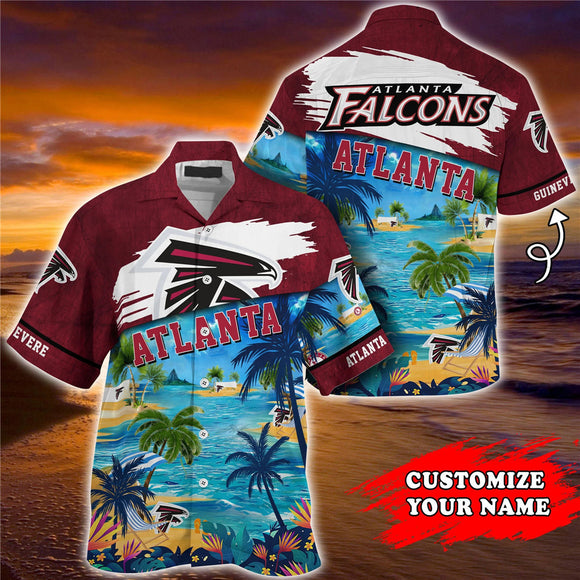 15% OFF Men's Atlanta Falcons Hawaiian Shirt Paradise Floral