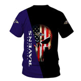 15% OFF Men’s Baltimore Ravens T Shirt Flag USA Black & Green