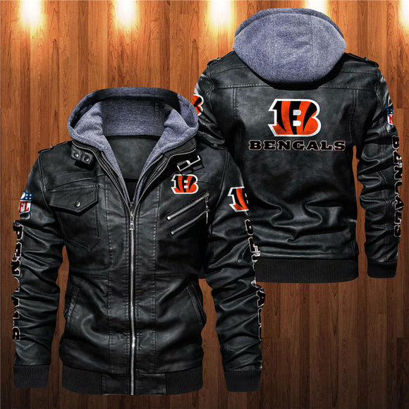 30% OFF Best Men’s Cincinnati Bengals Faux Leather Jacket On Sale