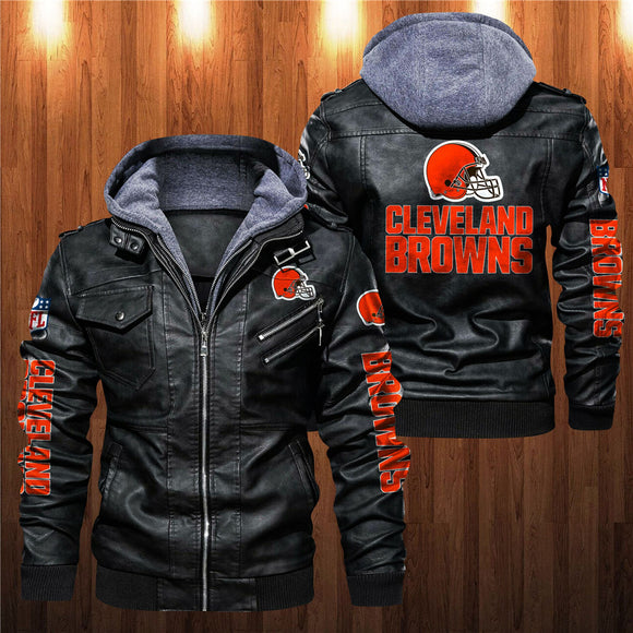 30% OFF Best Men’s Cleveland Browns Faux Leather Jacket On Sale