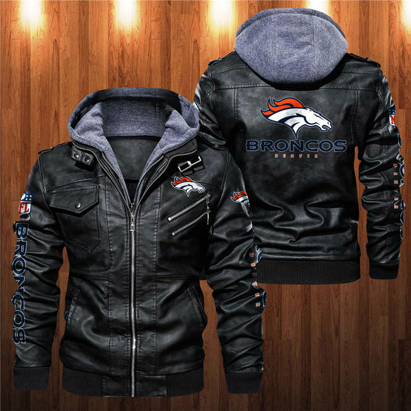 30% OFF Best Men’s Denver Broncos Faux Leather Jacket On Sale
