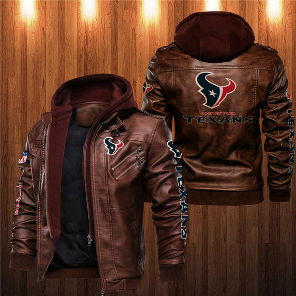 30% OFF Best Men’s Houston Texans Faux Leather Jacket On Sale