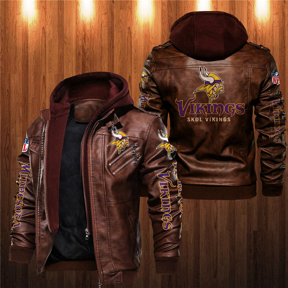 30% OFF Best Men’s Minnesota Vikings Faux Leather Jacket On Sale