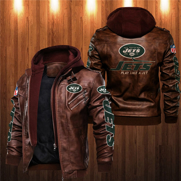 30% OFF Best Men’s New York Jets Faux Leather Jacket On Sale