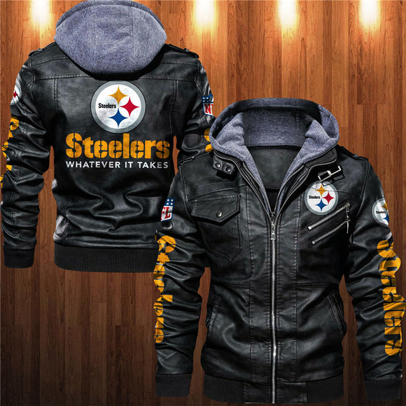 30% OFF Best Men’s Pittsburgh Steelers Faux Leather Jacket On Sale