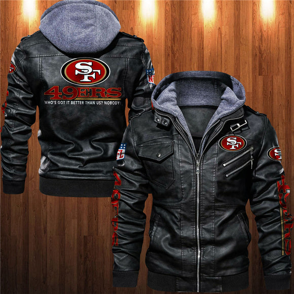 30% OFF Best Men’s San Francisco 49ers Faux Leather Jacket On Sale