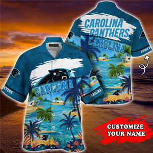 15% OFF Men's Carolina Panthers Hawaiian Shirt Paradise Floral